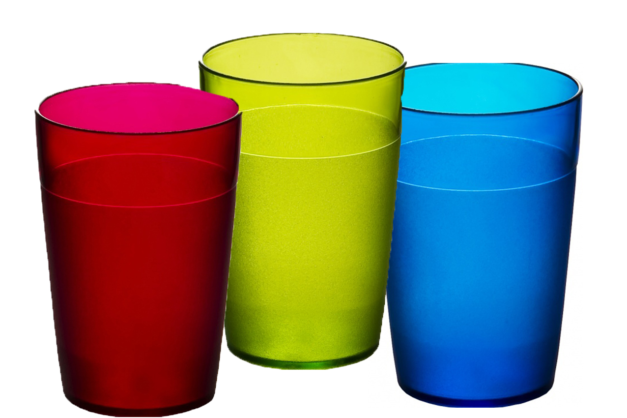 Set of 6 Polycarbonate Kids tumblers red green blue